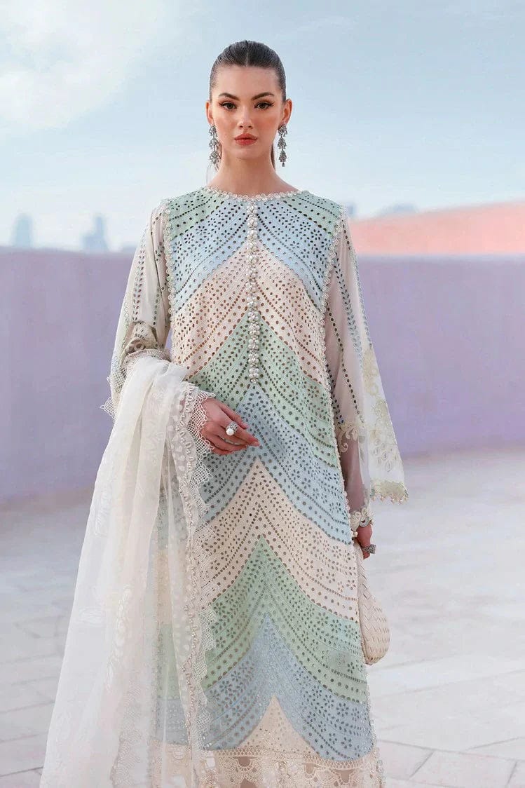 Maria B Luxury Embroidered Lawn Unstitched 3 Piece Suit-Pink-Summer Collection