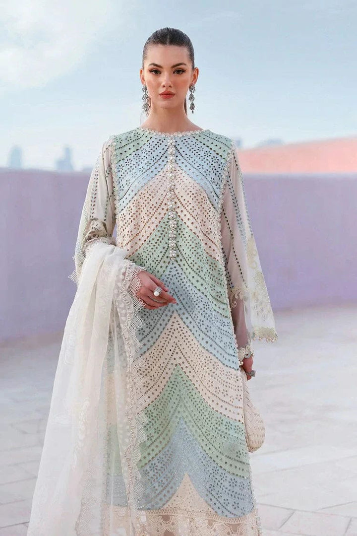 Maria B Luxury Embroidered Lawn Unstitched 3 Piece Suit-Pink-Summer Collection