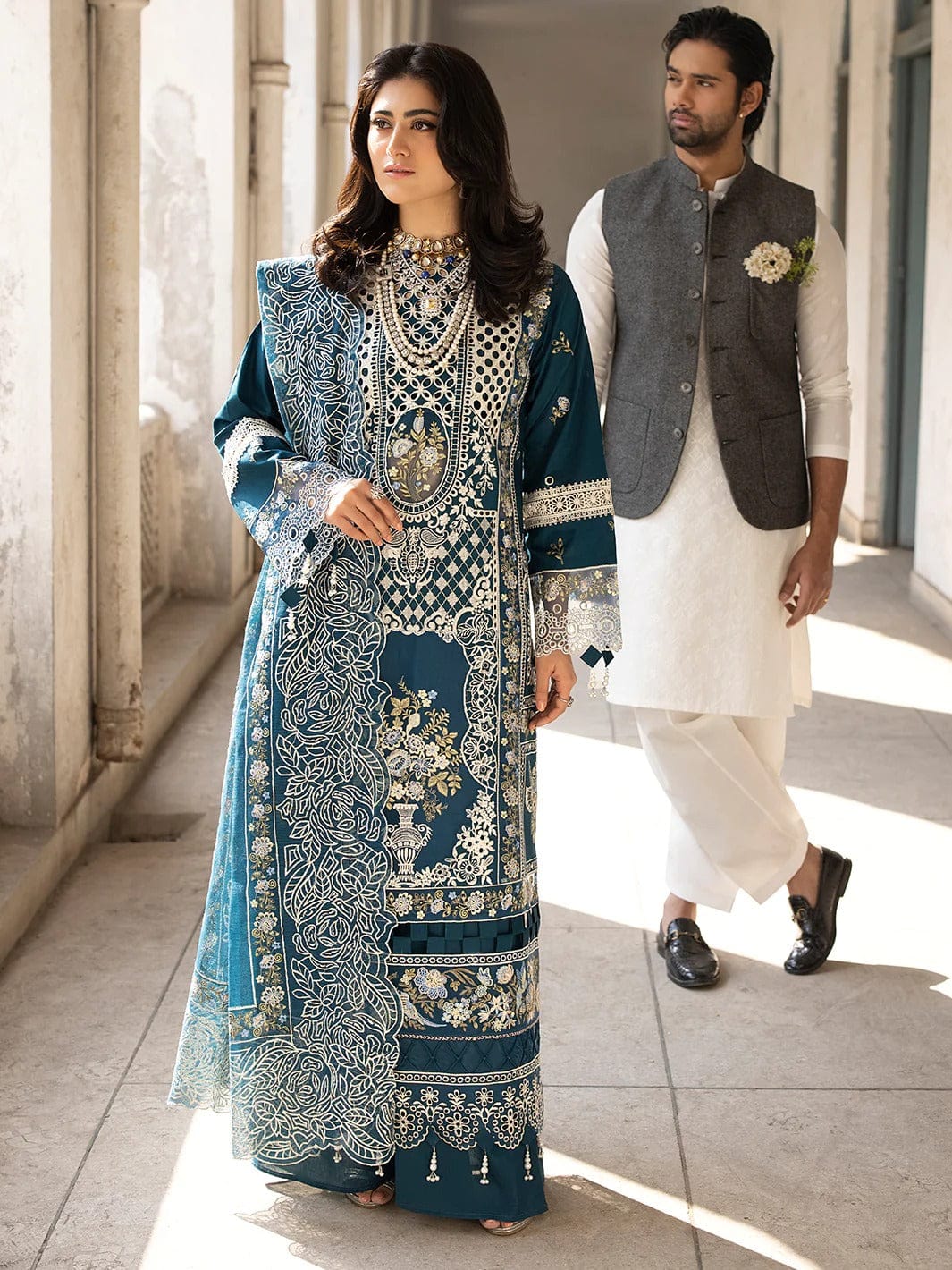 Akbar Aslam Luxury Lawn Ensemble (Crimson Edition)