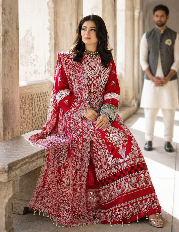 Akbar Aslam Luxury Lawn Ensemble (Crimson Edition)