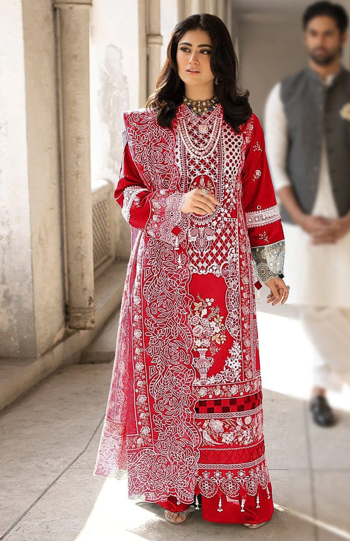 Akbar Aslam Luxury Lawn Ensemble (Crimson Edition)