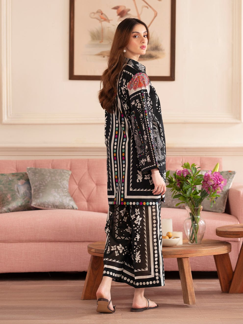 Mahnur Noir  Printed Lawn Suit